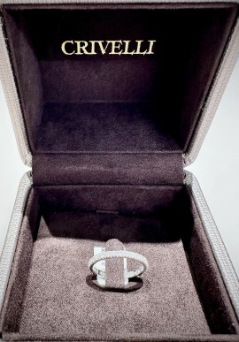 Crivelli rose gold veretta ring with brilliant cut diamonds