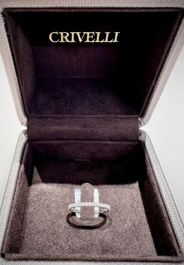 Crivelli rose gold veretta ring with brilliant cut diamonds CRV2429