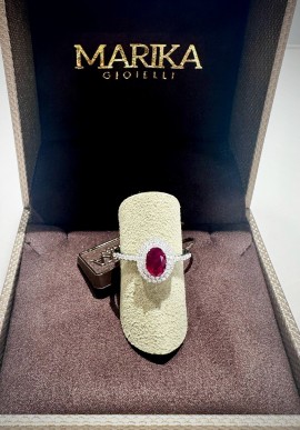Marika gold ring with diamonds and ruby AN9103R.MA.1