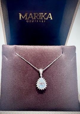 Marika gold necklace with diamonds and aquamarine CD89142A.RO.1