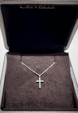 Crivelli necklace with gold and diamond cross CRV2499