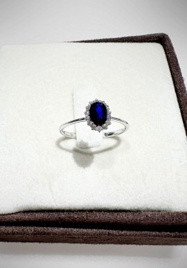 Nihama white gold ring with diamonds and sapphire NA514104ZFD