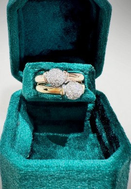 Nihama ring in yellow and rose gold with diamonds SLV596