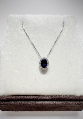 Nihama necklace in white gold and sapphire ND505904ZFD055L
