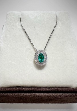 Nihama white gold and emerald necklace ND506104SMN040