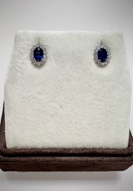 Nihama white gold earrings with diamonds and sapphires NO506804ZFD