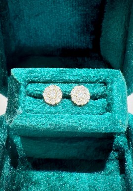 Nihama earrings in yellow gold and diamonds NO505401BR021