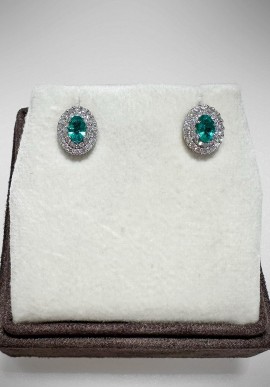 White gold earringsNihama with diamonds and emeralds N0504004SMN060