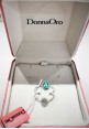 Donnaoro white gold ring with diamonds and emerald DAE10853.007