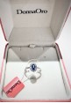 Donnaoro white gold ring with diamonds and sapphire DAZ10858.025