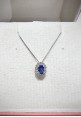 Collana Donnaoro in oro bianco con diamanti e zaffiro DPZ10857.025