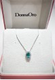 Donnaoro white gold necklace with diamonds and emerald DPE10854.007