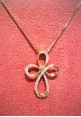 Donnaoro yellow gold and diamond cross necklace DF11227.015
