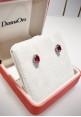 Donnaoro white gold earrings with diamonds and ruby DOR10855.012