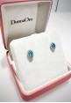 Donnaoro white gold earrings with diamonds and emerald DOE10856.033