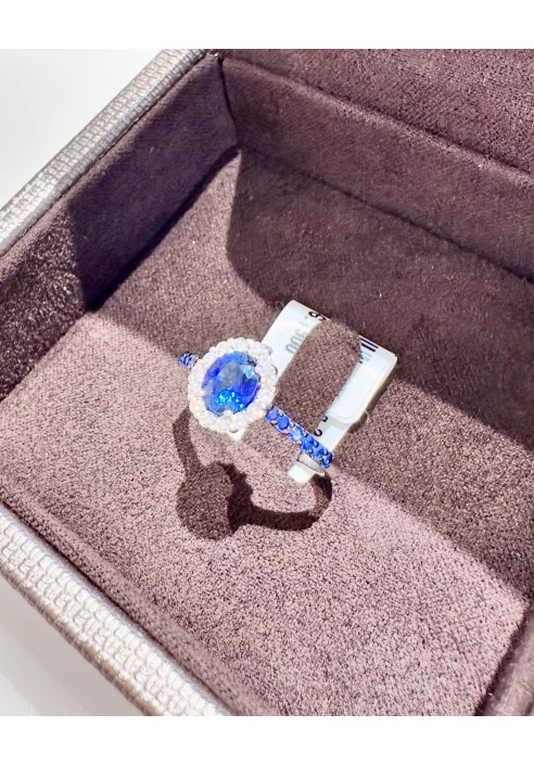 Anello Crivelli in oro bianco con diamanti e zaffiri CRV2511