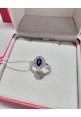 Anello Donnaoro in oro bianco con diamanti e zaffiro DAZ10005.030