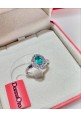 Anello Donnaoro in oro bianco con diamanti e smeraldo DAE10005.030