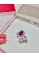 Anello Donnaoro in oro bianco con diamanti e rubino DAR10005.030 no 