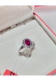 Anello Donnaoro in oro bianco con diamanti e rubino DAR10005.030 no 