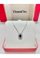 Collana Donnaoro in oro bianco con diamanti e zaffiro DPZ10004.030