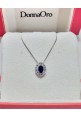 Collana Donnaoro in oro bianco con diamanti e zaffiro DPZ10004.030