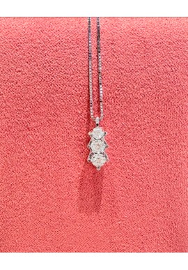 Collier Chaîne Femme Donnaoro En Or Blanc Et Diamants - Neuf Avec étiquettes - DNO12