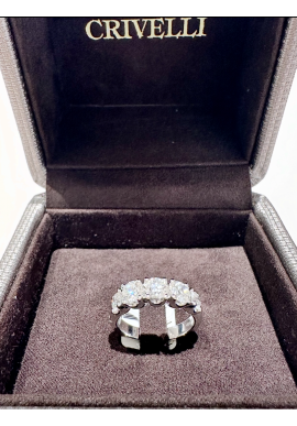 Anello Crivelli "veretta" in oro bianco e diamanti CRV25146