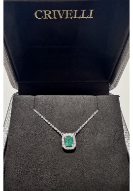 Collana Crivelli in oro con diamanti e smerdaldo CRV25206