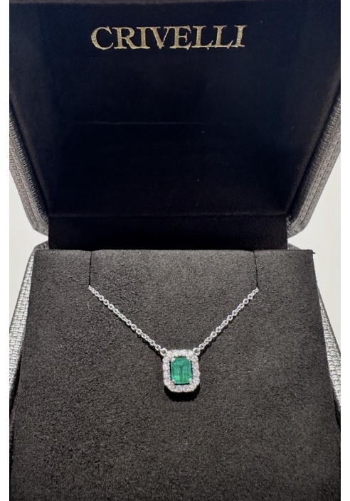 Collana Crivelli in oro con diamanti e smerdaldo CRV25206