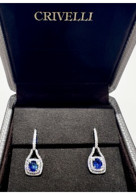 Orecchini Crivelli in oro con diamanti e zaffiri CRV25216