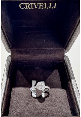 Anello Solitario Crivelli in oro bianco e diamanti CRV25276