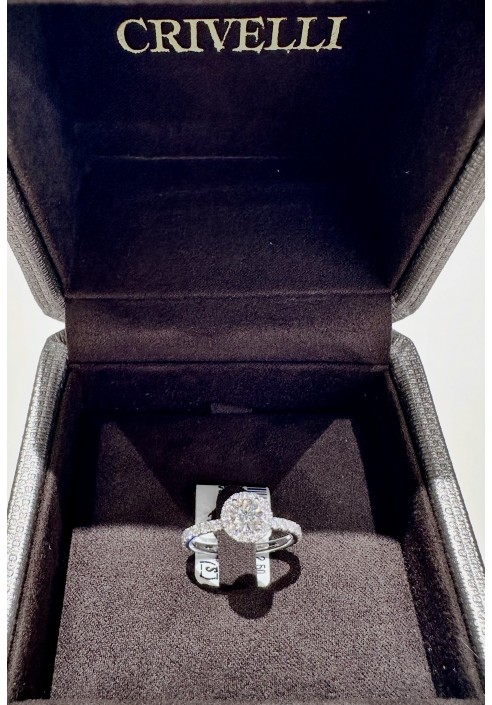 Anello Solitario Crivelli in oro bianco e diamanti CRV25276
