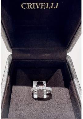 Anello Veretta Crivelli in oro bianco e diamanti CRV25236