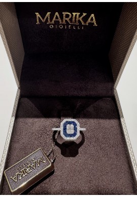 Anello Marika in oro bianco con diamanti e zaffiri AN7356Z-3