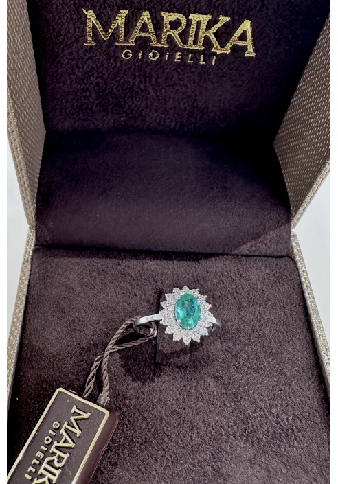 Anello Marika in oro con diamanti e smeraldo AN0709AS MA-3