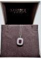 Collana Marika in oro bianco con diamanti e rubino CD0714R MA-1