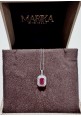 Collana Marika in oro bianco con diamanti e rubino CD9101R MA-4