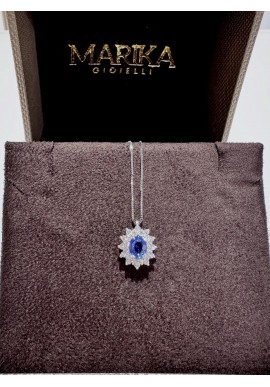 Collana Marika in oro con diamanti e zaffiro CD0710Z AR-5