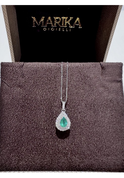 Collana Marika in oro con diamanti e smeraldo CD9102S B-23