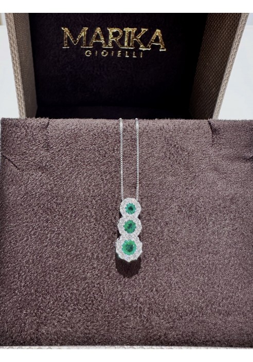 Collana Marika in oro con diamanti e smeraldi CD8905S MA-2