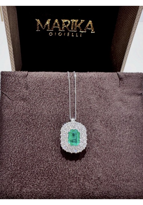 Collana Marika in oro con diamanti e smeraldo CD8087S AR-1