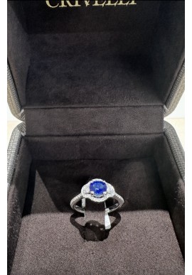 Anello Crivelli in oro con diamanti e zaffiro CRV263502