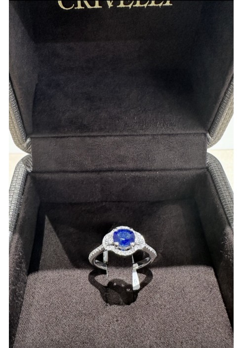 Anello Crivelli in oro con diamanti e zaffiro CRV263502