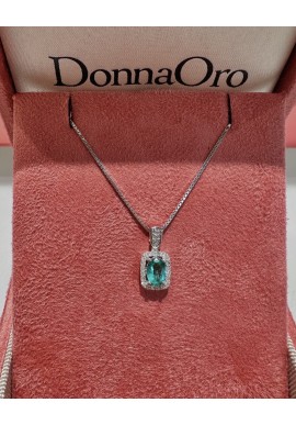 Collana Donnaoro in oro bianco e smeraldo DPE13445.012