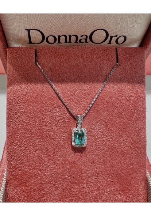 Collana Donnaoro in oro bianco e smeraldo DPE13445.012