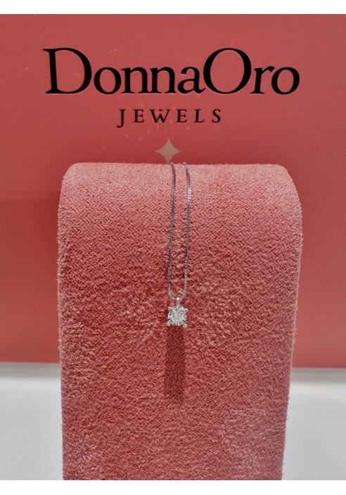 Collana "punto luce" Donnaoro in oro bianco e diamante DKPL8787.S005