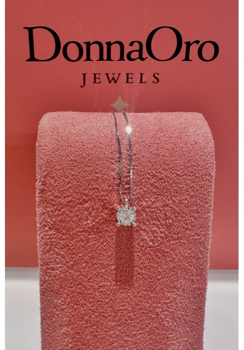 Collana "punto luce" Donnaoro in oro bianco e diamante DKPL8787.S020