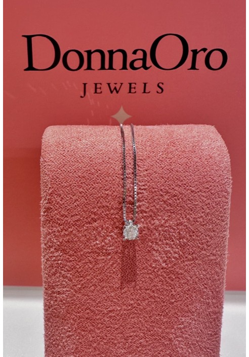 Collana "punto luce" Donnaoro in oro bianco e diamante DPL13433.012