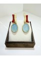  Orecchini SOARA in argento, corallo e acquamarina SOA2618